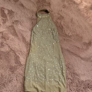 Windsor Gold Sparkle Backless Dress